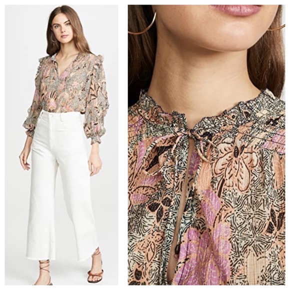 ULLA JOHNSON Lara Blouse in Ivory - Picture 4 of 7